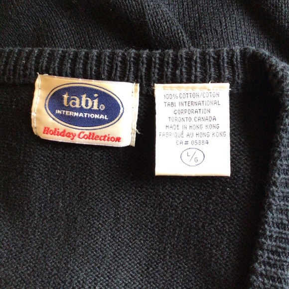 Vintage Tabi grandma sweater vest embroidered floral size large - Picture 5 of 6